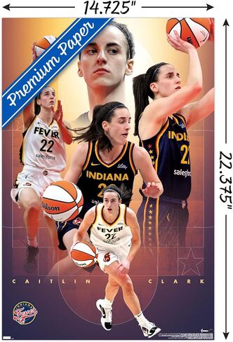 Trends International WNBA Indiana Fever - Caitlin Clark 25 Wall Poster, 22.4L x 14.7W, Premium Unframed Version in Saudi Arabia