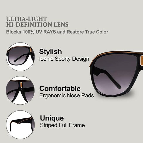 NYS Collection Aviator Sunglasses - Lightweight Durable Plastic Frame - For Men and Women -100% UV Prodection in Saudi Arabia