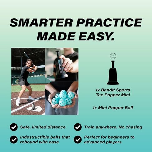 تي شيرت بوبر صغير لتدريب البيسبول من بانديت سبورتس، تي شيرت الضرب للتأرجح المثالي، تدريب البيسبول على الضرب بدون إبريق (تتضمن كرة بوبر صغيرة واحدة) in Kuwait