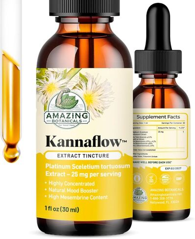 Platinum Kanna Sceletium Tortuosum Extract Tincture - 25mg | 80% Mesembrine Content | 5.5% Active Alkaloids | 30ml/1oz in Saudi Arabia