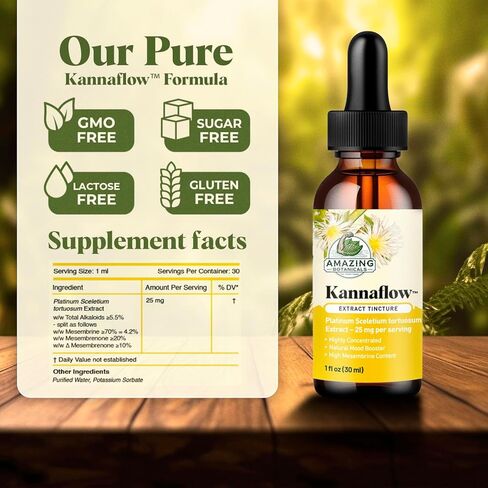 Platinum Kanna Sceletium Tortuosum Extract Tincture - 25mg | 80% Mesembrine Content | 5.5% Active Alkaloids | 30ml/1oz in Saudi Arabia