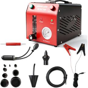 Automotive Smoke Machine with Built-in Air Pump and Pressure Gauge. Professional Smoke Leak Detector Tools Kit for Leaks Test in Vacuum,Fuel,EVAP and Other Cars System Red in Kuwait