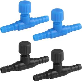 4PCS Aquarium Air Valve(2 Blue & 2 Black),Mini Shut off Ball Barb Valve,Hose Barbed Ball Valve Design,Controls Airflow,Ideal for Aquarists,Tank Owners to Regulate Oxygen Flow in Kuwait