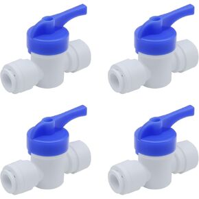 FDXGYH 4 Pcs 3/8 Inch OD Inline Shut Off Ball Valve Push-to-Connect Plastic Shut Off Valve Quick Connect Fittings for Water Purifier RODI System in Kuwait