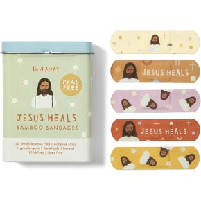 Be A Heart Original Jesus Heals Bandages/PFAS Free/Latex Free / 2 Tins (90 Bandages) in Kuwait