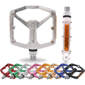 IMPALAPRO Aluminium Platform Bike Pedals with Reflectors – Lightweight Flat Bicycle Pedals 298g, Platform 100×95 mm, 12 Stainless Steel Pins – Mountain Bike Pedals, Gravel & Urban in Kuwait