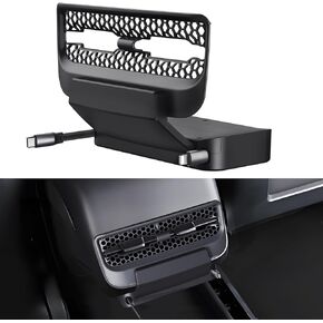 Retractable Cord Car Phone Charger for Tesla Model 3 Model Y 2021 2022 2023 2024, THELIFELICIOUS Tesla Interior Accessories Tesla Rear Air Outlet Expansion Dock with Fast Charging Cables in Kuwait