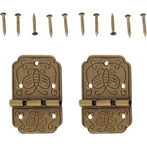Door Hinges Hinges,Cabinet Butt Hinge,Folding Door Hinges,10pcs Black Furniture Cabinet Door Luggage Hinges 4 Holes Jewelry Wooden Boxes Vintage Old H Hinges with Screws and Storage in Saudi Arabia