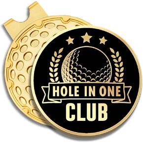 Hole in One Club Black Gold Golf Ball Marker with Magnetic Hat Clip, Golf Accessories for Men Women, Golf Gifts for Men Women Golfer, Birthday Retirement Gifts for Golf Lover Golf Fan?B? in Kuwait