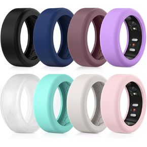 8 Pack Cover Compatible with RingConn Gen 2/Gen 2 Air/Gen 1,Anti Scratch Elastic Silicone Ring Protector for Working Out Women Men,S for 6/7/8/9/10(Color-A) in Kuwait