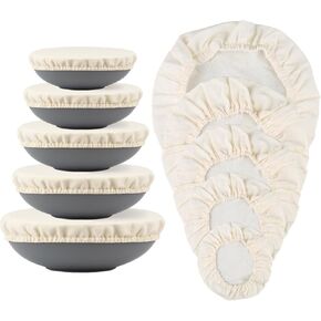 25 Pack Sourdough Starter Jar Cover Cloth Set, Breathable Linen Covers with Elastic Fit for 3-4" Sourdough Jar, Feeding Tracker Strips and Temperature Stickers for Mason Jars and Containers in Kuwait