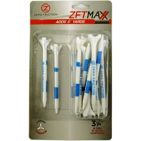 Zero Friction ZFT Maxx 3-Prong Composite Tees (White/Blue, 3.25",18pk) in Kuwait