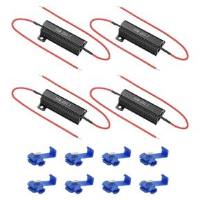 PATIKIL 50W 1 Ohm الألومنيوم شل المقاوم، 4 قطع الألومنيوم الإسكان المقاوم مع مقاطع يقع في حالة Wirewound المقاومات المسمار الحنفية السلطة المقاوم، أسود in Kuwait