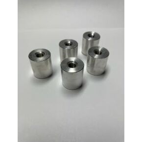 M8 x 1.25 Billet Aluminum Weld-on Threaded Standoff, 0.8 Inch OD, 0.9 Inch Long, 6061 Aluminum, 5 Pack in Kuwait