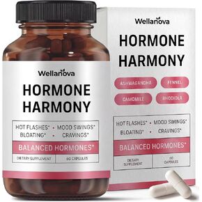 Hormone Harmony for Women – Natural Hormonal Balance Support for Menopause & Perimenopause – Hot Flashes, Mood Swings, Cravings, Bloating Relief – 60 Capsules in Saudi Arabia