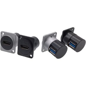 1 قطعة مقبس USB D نوع معدني أنثى إلى أنثى موصل لوحة تركيب (HDMI فضي) in Kuwait