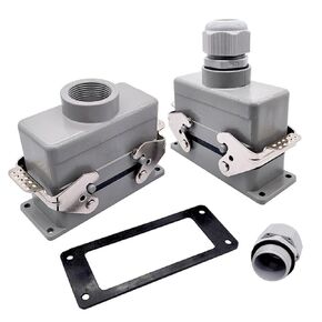 موصلات شديدة التحمل HDC-HE 16A وصلة لولبية صناعية مستطيلة موصل الطيران التوصيل 1 قطعة (HDC-HE-016-2) in Kuwait