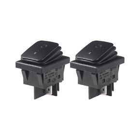 UL Certified 2PCS KCD4 IP65 Waterproof Rocker Switch 30A 4-pin on/Off Button Switch, Vehicle and Vessel Button Switch, All Black and White Light DC36V (DC36V) in Saudi Arabia