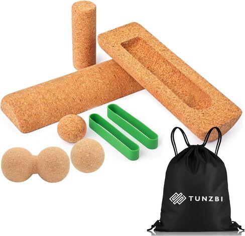 2 in 1 Premium Cork Balance Board with Peanut Massage Ball, Foot Strengthener Kit for Stability Training, Natural Cork Foot Balance Trainer, Non Slip Surface for Home Gym Travel Workout, Exercise Equipment in Saudi Arabia
