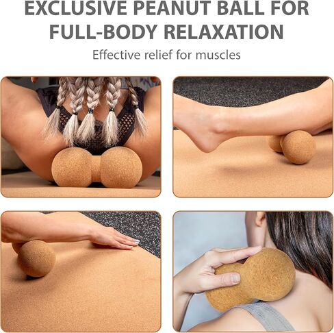 2 in 1 Premium Cork Balance Board with Peanut Massage Ball, Foot Strengthener Kit for Stability Training, Natural Cork Foot Balance Trainer, Non Slip Surface for Home Gym Travel Workout, Exercise Equipment in Saudi Arabia