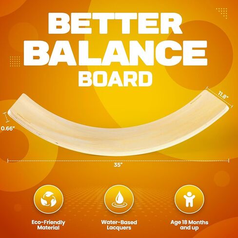 لوح تمايل خشبي للأطفال، لعبة تعلم والدورف مفتوحة النهاية للعب في الأماكن المغلقة، لوحة التوازن للبالغين | لوح هزاز متعرج لتدريب التوازن الأساسي لليوجا والتمارين الداخلية، ألعاب مونتيسوري in Kuwait