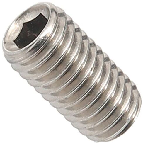 1/2-13 x 2 Socket Set Screws, Full Thread, Allen Socket Drive, Stainless Steel 18-8, Bright Finish, Cup Point, Quantity 10 Pieces by Fastenere in Saudi Arabia