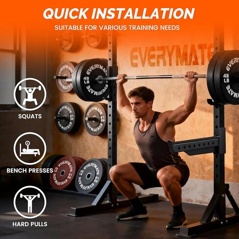 أذرع مراقبة السلامة من كل شخص، تناسب رفوف الطاقة مقاس 2 بوصة × 2 بوصة و3 بوصة × 3 بوصة، قضبان أمان لحامل القرفصاء ذات سعة 1000 رطل مع وسادات مطاطية لتدريب القوة في صالة الألعاب الرياضية في المنزل/المرآب in Kuwait