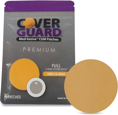 CGM Overpatch | Freestyle Libre 3 | Black Full Coverage Design| 25-Count | Waterproof Adhesive | Anti-Fray | Easy Application & Removal | Made in USA | Sensor Protection in Kuwait