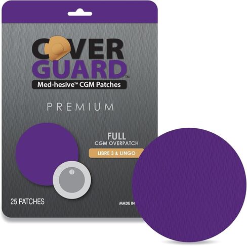 CGM Overpatch | Freestyle Libre 3 | Black Full Coverage Design| 25-Count | Waterproof Adhesive | Anti-Fray | Easy Application & Removal | Made in USA | Sensor Protection in Kuwait