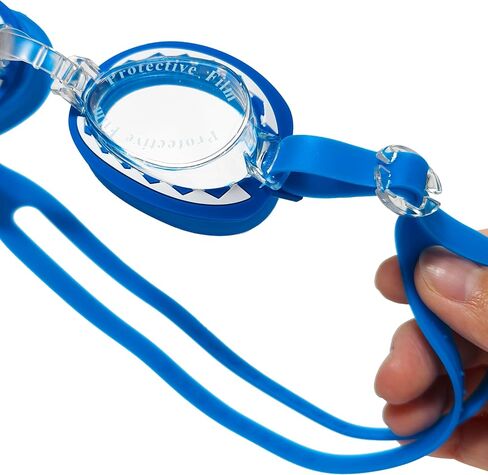 نظارات السباحة الشبابية من لوف هير - نظارات سباحة زرقاء للأطفال مع عدسات مطبوعة على شكل أسنان القرش، مضادة للضباب، حماية من الأشعة فوق البنفسجية، حزام قابل للتعديل - نظارات مضحكة للأولاد من سن 3 سنوات فما فوق in Kuwait