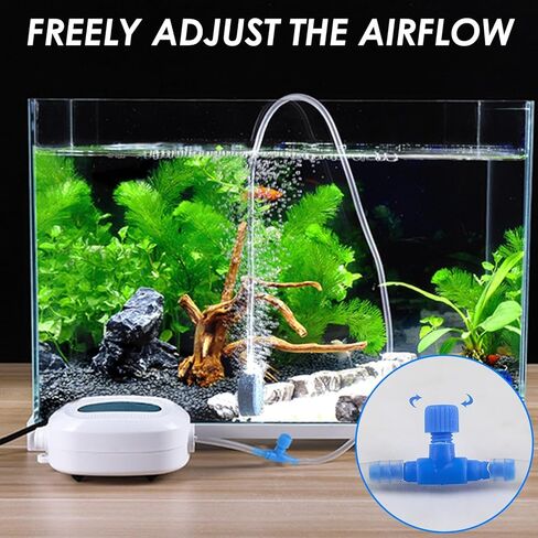 4 قطع صمام هواء لحوض السمك (2 أزرق و2 أسود)، صمام شائك كروي صغير للإغلاق، تصميم صمام كروي شائك للخرطوم، يتحكم في تدفق الهواء، مثالي للأكواريين، وأصحاب الخزانات لتنظيم تدفق الأكسجين in Kuwait