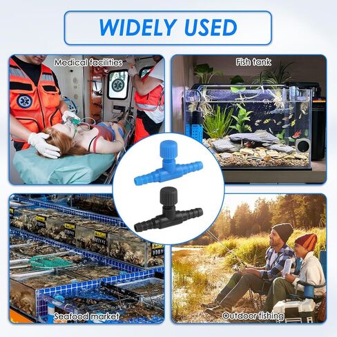 4 قطع صمام هواء لحوض السمك (2 أزرق و2 أسود)، صمام شائك كروي صغير للإغلاق، تصميم صمام كروي شائك للخرطوم، يتحكم في تدفق الهواء، مثالي للأكواريين، وأصحاب الخزانات لتنظيم تدفق الأكسجين in Kuwait