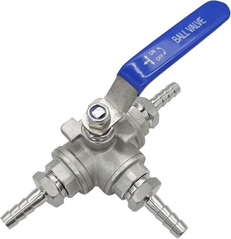 صمام كروي لإغلاق 3 اتجاهات من Beduan مع تركيبات خرطوم 1/2 بوصة من الفولاذ المقاوم للصدأ على شكل حرف T ثلاثي الاتجاه عن طريق صمام المرور للمياه وزيت الوقود والغاز ومقبض قفل الفينيل in Kuwait