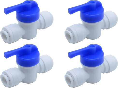 FDXGYH 4 قطع 3/8 بوصة OD مضمنة إيقاف صمام الكرة دفع للتوصيل صمام إغلاق بلاستيكي تركيبات توصيل سريعة لنظام RODI لتنقية المياه in Kuwait