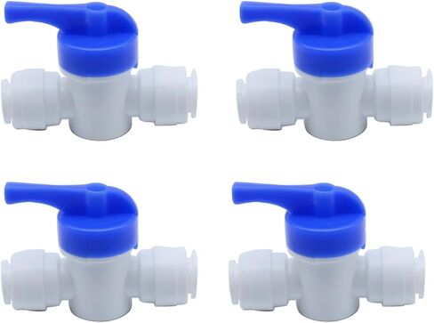 FDXGYH 4 قطع 3/8 بوصة OD مضمنة إيقاف صمام الكرة دفع للتوصيل صمام إغلاق بلاستيكي تركيبات توصيل سريعة لنظام RODI لتنقية المياه in Kuwait