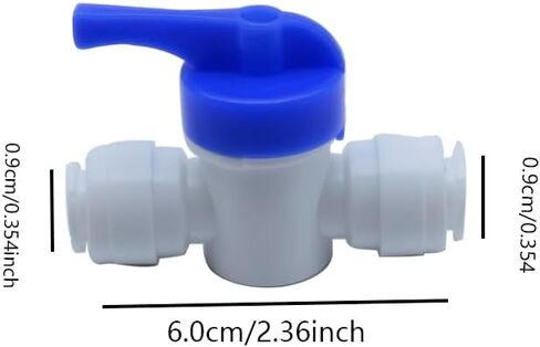 FDXGYH 4 قطع 3/8 بوصة OD مضمنة إيقاف صمام الكرة دفع للتوصيل صمام إغلاق بلاستيكي تركيبات توصيل سريعة لنظام RODI لتنقية المياه in Kuwait