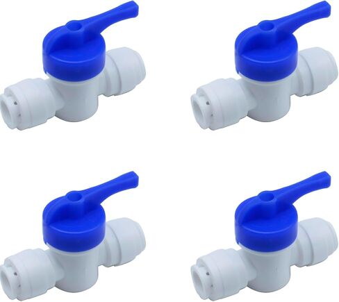 FDXGYH 4 قطع 3/8 بوصة OD مضمنة إيقاف صمام الكرة دفع للتوصيل صمام إغلاق بلاستيكي تركيبات توصيل سريعة لنظام RODI لتنقية المياه in Kuwait