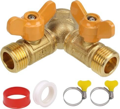 SHANOER Solid Brass Y Ball Valve Comfort Grip for Oil and Gas Hoses Connector Splitter Adapter in Kuwait