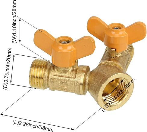 SHANOER Solid Brass Y Ball Valve Comfort Grip for Oil and Gas Hoses Connector Splitter Adapter in Kuwait