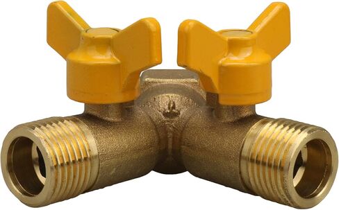 SHANOER Solid Brass Y Ball Valve Comfort Grip for Oil and Gas Hoses Connector Splitter Adapter in Kuwait