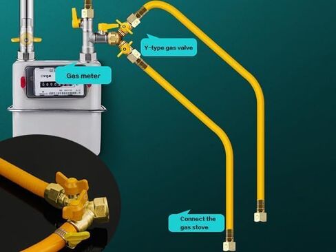 SHANOER Solid Brass Y Ball Valve Comfort Grip for Oil and Gas Hoses Connector Splitter Adapter in Kuwait