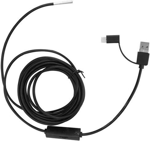منظار Raguso USB 3 في 1 Borescope USB/Type-C للفحص على شكل ثعبان مع 6 مصابيح LED وعدسة 3.9 مم للكمبيوتر المحمول (فلين 5 متر) in Saudi Arabia