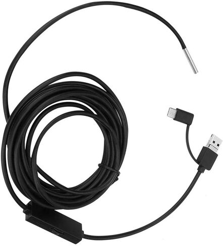 منظار Raguso USB 3 في 1 Borescope USB/Type-C للفحص على شكل ثعبان مع 6 مصابيح LED وعدسة 3.9 مم للكمبيوتر المحمول (فلين 5 متر) in Saudi Arabia