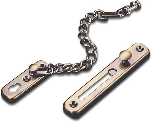 Door Chain Lock,Chain Safe Buckle,Latch Safety Limiter,Anti-theft Chain Door Chain Punch-free Door Bolt Buckle Anti-theft Lock Buckle Security Lock Door Buckle Anti-lock Latch (Color :(Gold) in Saudi Arabia