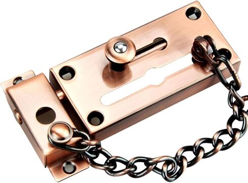 قفل سلسلة آمن، عملي وليس من السهل كسره، قفل باب سلسلة سميك مضاد للسرقة، سلسلة مضادة للسرقة للأجهزة المنزلية، شريط سلسلة الغرفة (فضي) in Kuwait