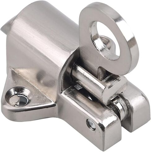 Slide Latch,Gate Bolt Lock,Bolt Sliding Door Lock, Zinc Alloy Door Bolt Latch Lock Window Gate Security Pull Ring Spring Bounce Door Bolt Safty Gate Latch with Screw Silver in Saudi Arabia