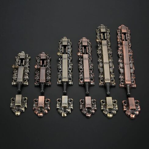 Slide Latch,Gate Bolt Lock,Bolt Sliding Door Lock, /Red Copper Gate Latch Alloy Classical European Vintage Decor Wood/Metal Doors Window 150-250mm(Large Red Copper) in Saudi Arabia