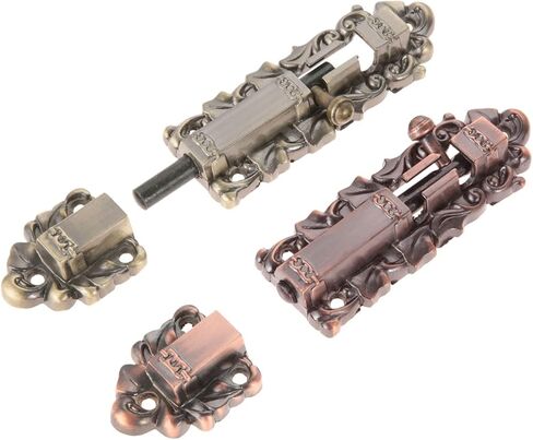 Slide Latch,Gate Bolt Lock,Bolt Sliding Door Lock, /Red Copper Gate Latch Alloy Classical European Vintage Decor Wood/Metal Doors Window 150-250mm(Large Red Copper) in Saudi Arabia