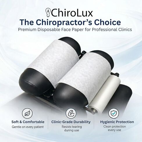 Chirolux Face Paper – Absorbent Disposable Face Cradle Smooth Surface Paper Rolls for Medical & Chiropractic Tables, 8.5" x 125' (25 Rolls) in Saudi Arabia