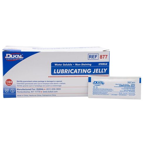Dukal 877-BX Lubricating Jelly Foil Pack, Sterile, 3g (Box of 144) in Saudi Arabia